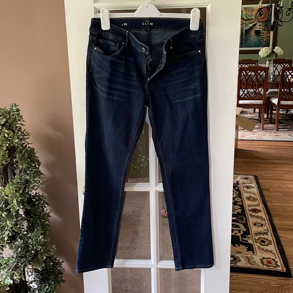 Slim leg dark wash jeans